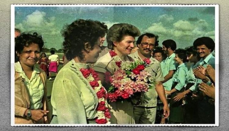 زيارة، فالنتينا تيرويشكوفا أول رائدة فضاء في تاريخ البشرية تزور مدينة عدن عام 1983م