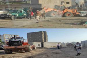 وحدة حماية الأراضي تزيل استحداث بأحد شوارع مديرية دار سعد 