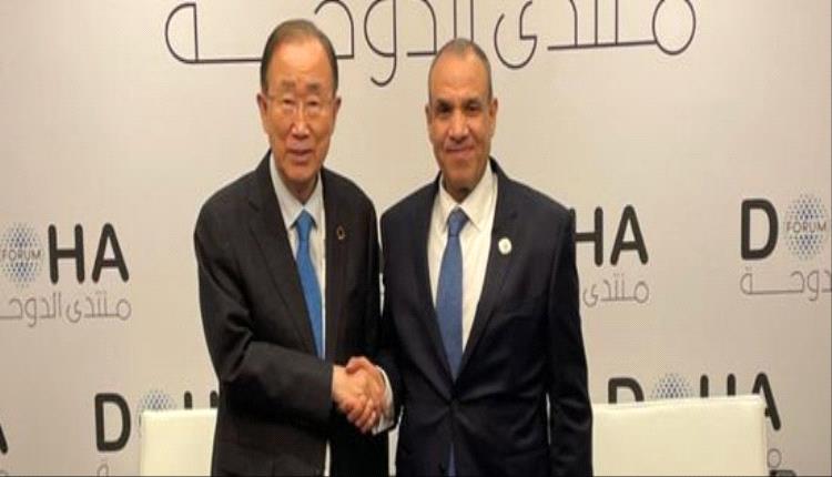 وزير الخارجية المصري يلتقي سكرتير عام الأمم المتحدة السابق بالدوحة