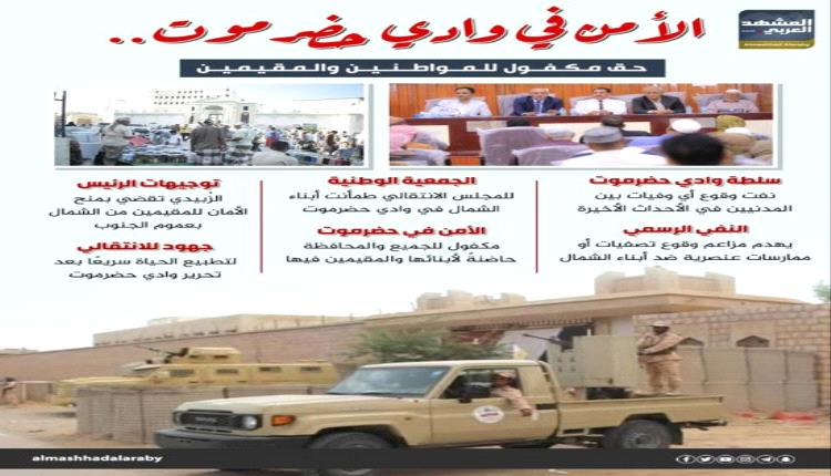 الأمن في وادي حضرموت.. حق مكفول للمواطنين والمقيمين (إنفوجراف)