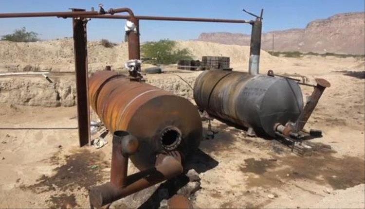 القوات الجنوبية تضبط مصفاة نفط مخالفة لشمالي بالخشعة..