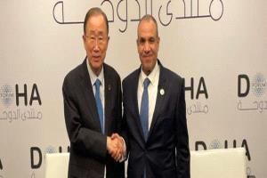 وزير الخارجية المصري يلتقي سكرتير عام الأمم المتحدة السابق بالدوحة