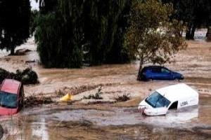 أمطار غزيرة وفيضانات في محيط مالقة في جنوب إسبانيا