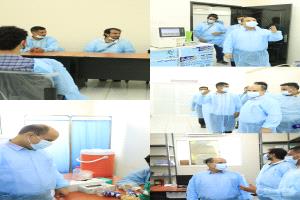مدير عام دارسعد يتفقد سير العمل يمركز معالجة الإسهالات الذي يعمل ضمن مشروع الاستجابة الطارئة لوباء الكوليرا