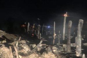 حريق يلتهم منازل نازحين بالحديدة اليمنية
