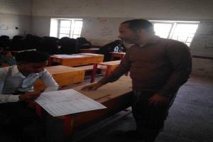 القيادي الفتاحي يدشن امتحانات الثانوية العامة في مركز حبيل حنش بالمسيمير لحج 