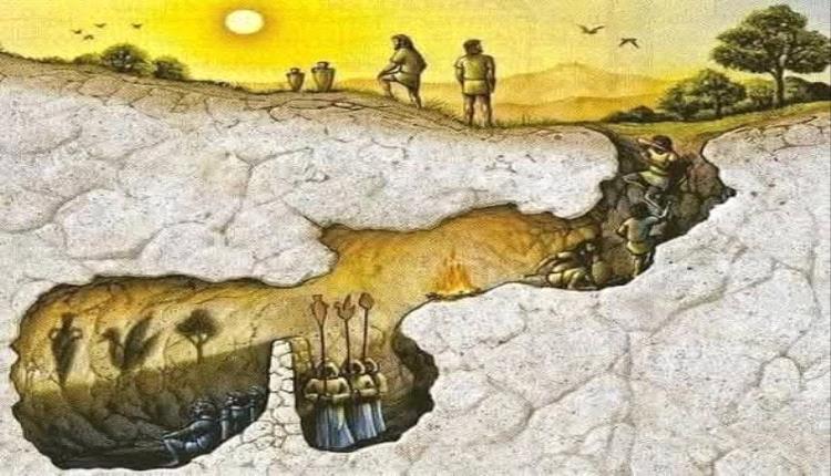 كيف ميز أفلاطون ب " اسطورة الكهف "  فكرته عن المعرفة والجهل ...؟؟

