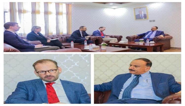 وزير النقل يبحث مع المستشار الاقتصادي للمبعوث الأممي الأوضاع الاقتصادية وحركة الملاحة الجويه والنقل البحري في اليمن ( صور )