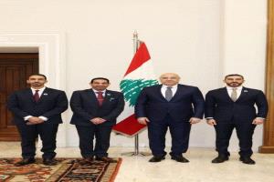 الرئيس اللبناني يستقبل وفد تريندز
