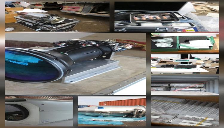 ضبط وتحريز 58 حاوية تزن أكثر من 2500 طن تحتوي على مصانع طائرات مسيرة، ومعدات عسكرية وتجسسية حوثية بميناء عدن
