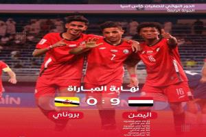 حفلة أهداف يمنية في مرمى بروناي..