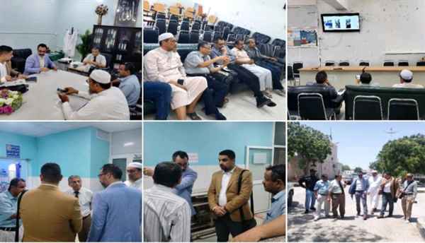 وفد المكتب الهندسي الكويتي يزور هيئة مستشفى أبن سيناء بالمكلا للإطلاع على احتياجات مشروع إعادة تأهيل أقسام المستشفى  