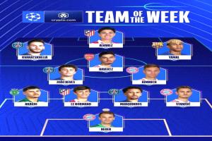 التشكيلة المثالية لمباريات ذهاب دوري أبطال أوروبا على ذمة اللجنة الفنية للاتحاد الأوروبي.