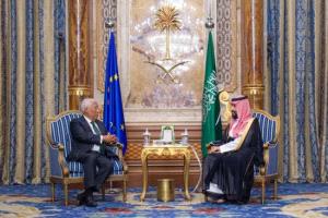 ولي العهد السعودي يلتقي رئيس المجلس الأوروبي في جدة