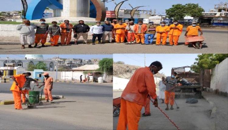 استمرار حملات النظافة ورفع المخلفات في إحياء مديرية التواهي