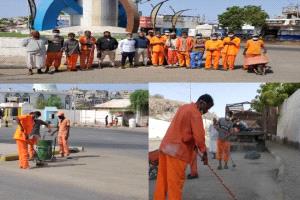 استمرار حملات النظافة ورفع المخلفات في إحياء مديرية التواهي