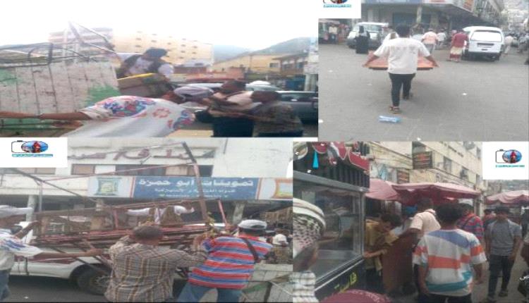 حملة لإزالة الفوضى وتنظيم حركة المرور في مديرية التواهي بالعاصمة عدن
