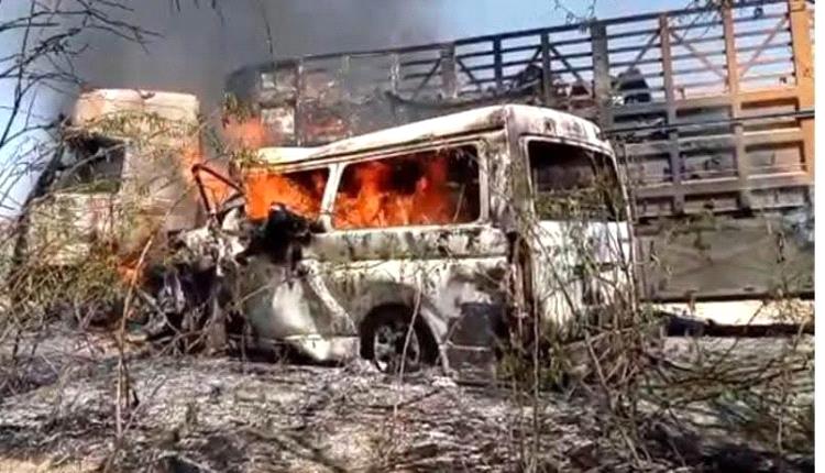 مصرع 16 شخصاً احتراقاً في حادث تصادم مروع بالمحفد