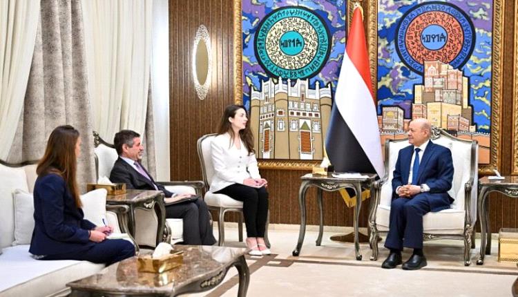 العليمي يبحث مع السفير الأميركي تعزيز الشراكة الأمنية وتأمين الممرات الدولية