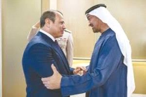 استقبله رئيس الدولة.. الرئيس المصري يصل الإمارات