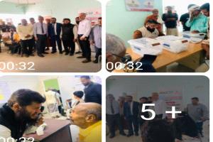 تدشين المخيم الطبي المجاني لجراحة العيون بمستشفى الوهط في لحج تنفذه جمعية الحكمة بالشراكة مع مستشفى رؤية لطب العيون والشبكية بدعم كويتي  
