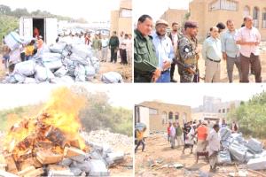 ضبط وإتلاف كميات من السجائر المهربة في دارسعد