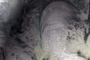 روسيا ترصد إعصار "فالي" الثلجي من الفضاء