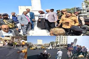 محافظ تعز يدشن جولة «أفتهان» وإضافة طبقه أسفلتية لخمسة شوارع في مديرية القاهرة