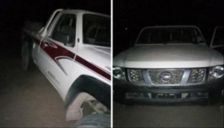 قوات الحزام الأمني تستعيد طقمًا منهوبًا وتضبط المتورطين بأبين..