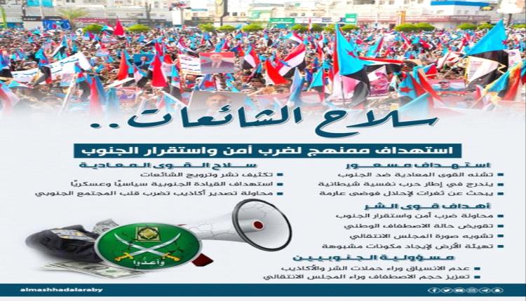 سلاح الشائعات.. استهداف ممنهج لضرب أمن واستقرار الجنوب