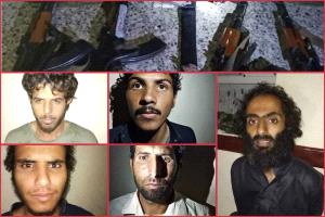 هؤلاء عناصر من تنظيم القاعدة يحملون الجنسية السعودية، تم القبض عليهم في منطقة يافع