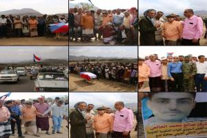 لحج ووديان ردفان تودع الشهيد "أشرف الحالمي" بموكب جنائزي مهيب.