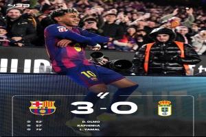 ثلاثية برشلونية بنكهة بلوغرانية في شباك ريال أوفييدو..