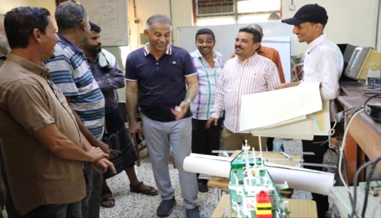 الجاوي يتفقد أوضاع المعهد التقني البحري بالعاصمة عدن