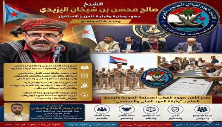 الشيخ صالح محسن بن شيخان اليزيدي.. جهود وطنية وقبلية لتعزيز الاستقرار وخدمة المجتمع
