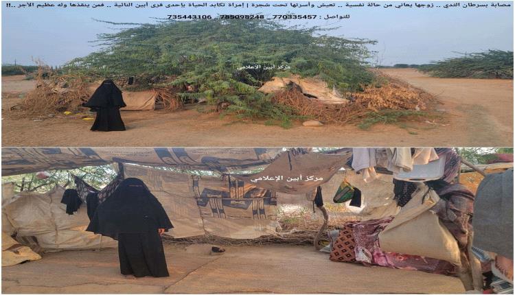 قصة إنسانية مؤلمة.. أسرة تقيم تحت شجرة في خنفر