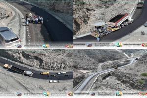 بتوجيهات وزير الأشغال العامة والطرق استمرار أعمال سفلتة طريق الشهيد أبو اليمامة في يافع ضمن مشروع التدخل الطارئ
