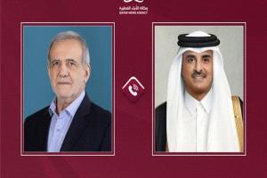 أمير قطر يدعو الرئيس الإيراني إلى مواصلة "الانخراط الإيجابي" في المفاوضات