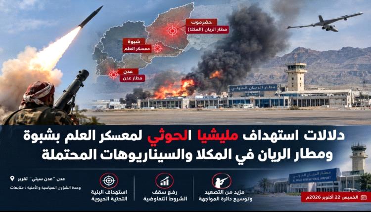 دلالات استهداف مليشيا الحوثي لمعسكر العلم بشبوة ومطار الريان في المكلا والسيناريوهات المحتملة