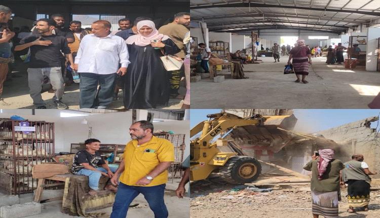 مدير عام البريقة يوجه بإدخال الباعة في الأبنية العشوائية والمتجولين إلى السوق المركزي الجديد