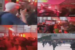 عاجل :  فرنسا‬ مظاهرات في ‫باريس‬ و ‫بورصة‬ باريس تحت سيطرة المتظاهرون وهذه بداية ثورة عالمية.