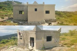 استكمال مرحلة الرش الإسمنتية لمشروع بناء مسجد بر الوالدين بمنطقة بيت الحفاشي بالمحويت تنفذة مؤسسة التنمية الخيرية