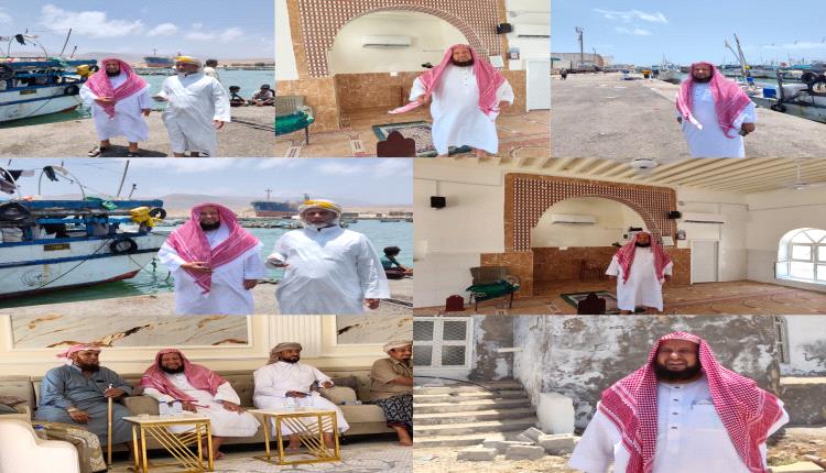 رئيس مؤسسة التنمية الخيرية بحضرموت يزور ميناء نشطون ويتفقد مسجد سعيد بن عطية بمديرية حصوين بالمهرة 
